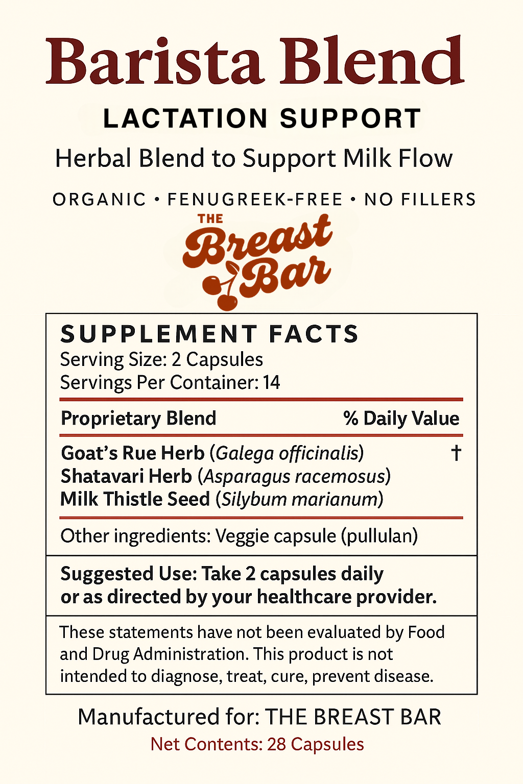 Barista Blend Lactation Supplement